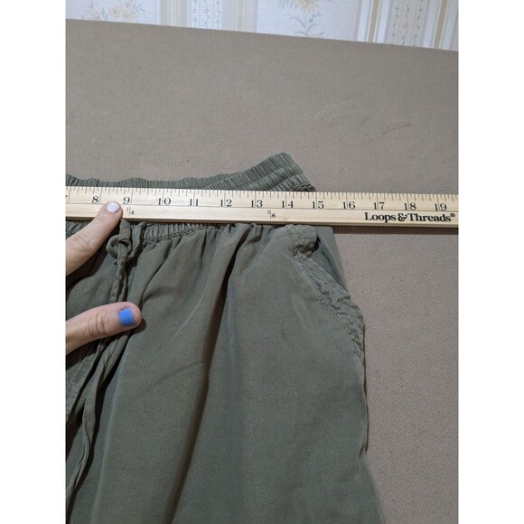 Love Tree Women's Tencel Pants Cargo Joggers Green Drawstring Pull On Size L - Picture 8 of 9